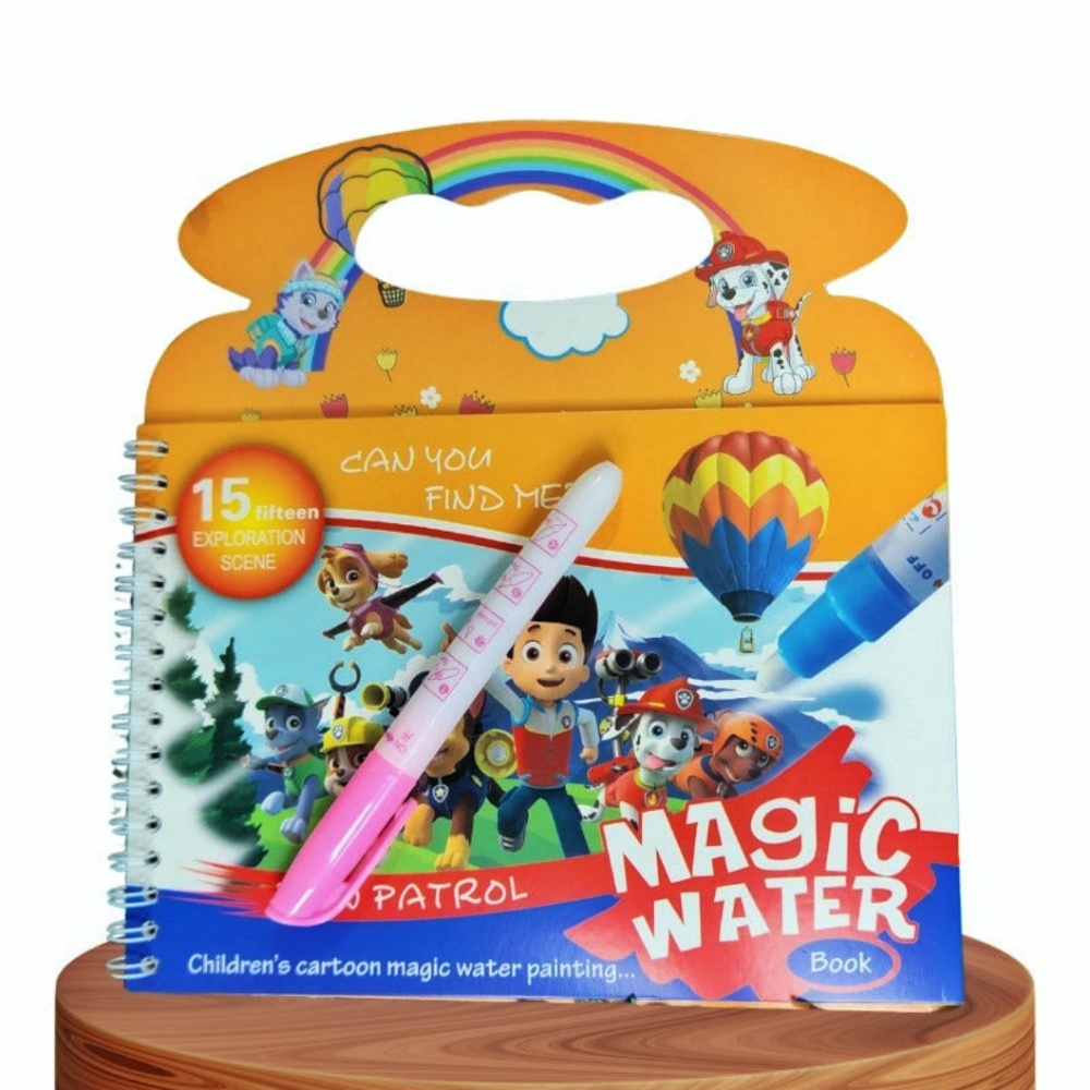 ম্যাজিক ওয়াটার ড্রইং বই (Magic Water Painting Book) – ১৫টি রিইউজেবল দৃশ্য ও পানির কলমসহ