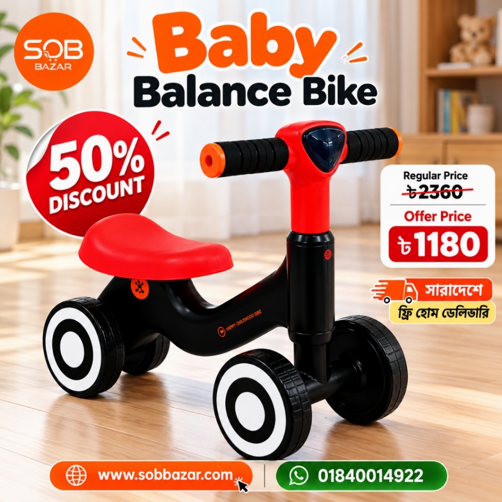 Premium Baby Balance Bike with Music & LED Light